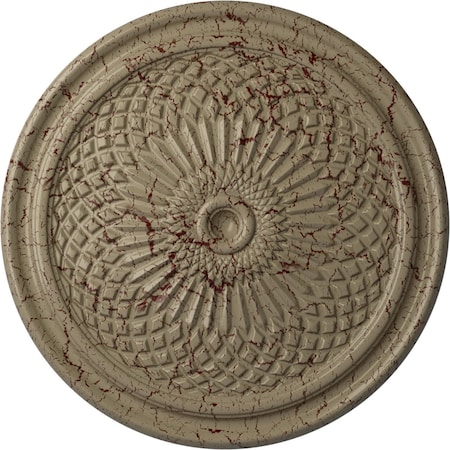 Ekena Millwork Trinity Ceiling Medallion (Fits Canopies up to 3"), Hnd-Painted Gobi Desert Crackle, 22"OD x 1 3/4"P CM22TNGDC